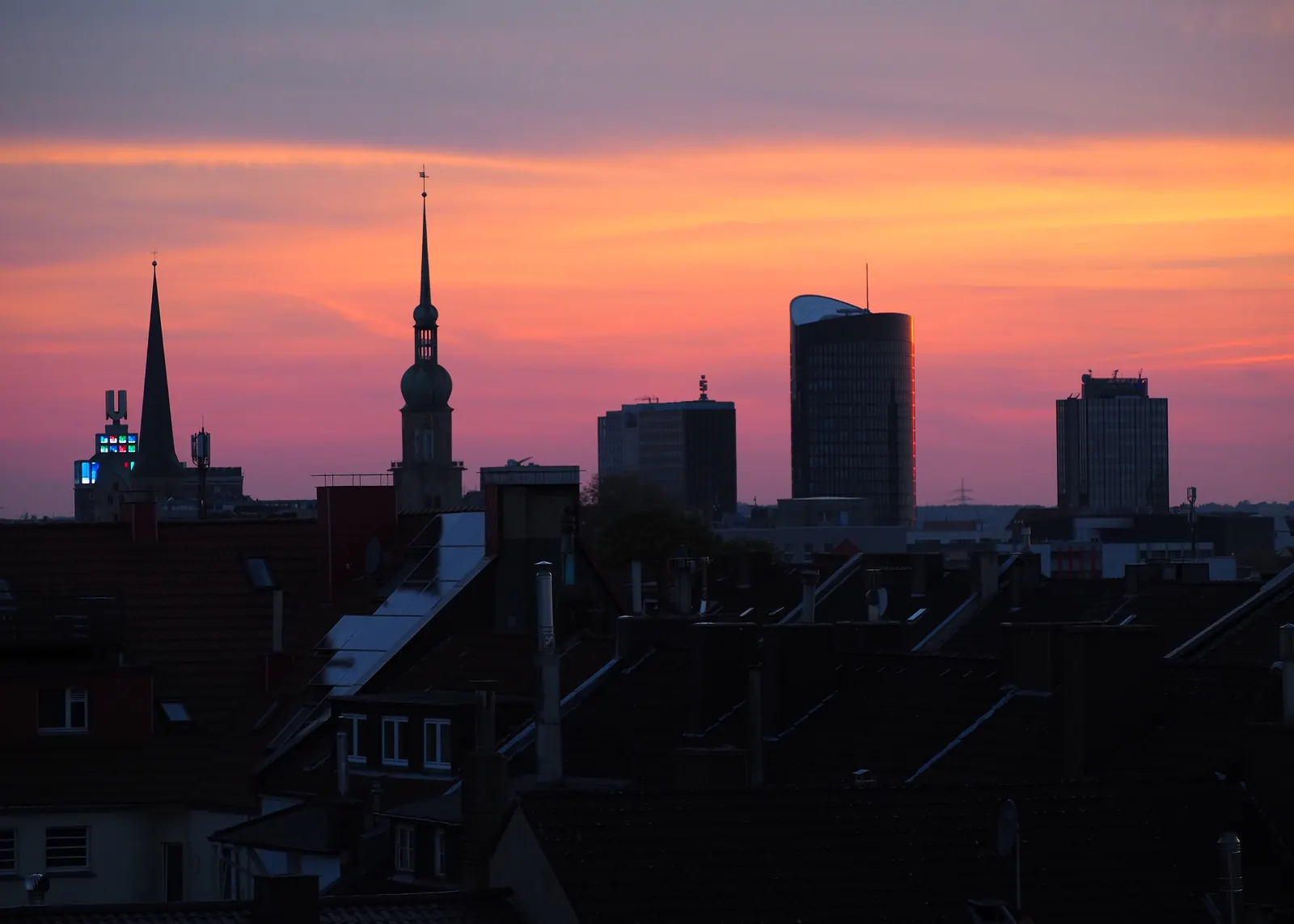 Dortmund skyline at dusk